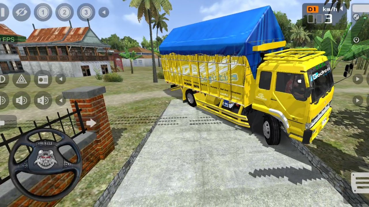 FUSO MBOIS PERMAINAN MOBIL TRUK FUSO GODRESS MEMBAWA PETI BUAH - GAME BUS SIMULATOR INDONESIA 