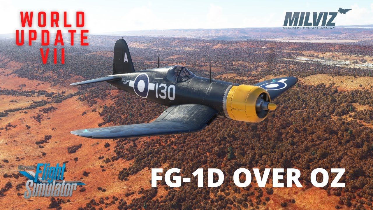 Milviz FG-1D Corsair - Microsoft Flight Simulator World Update VII - Alice Springs, Australia