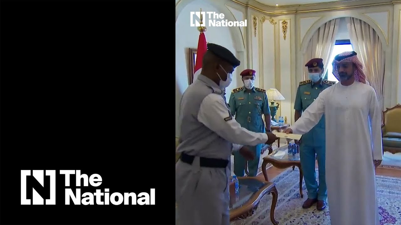 The Crown Prince of Ajman honours police officers for humanitarian act