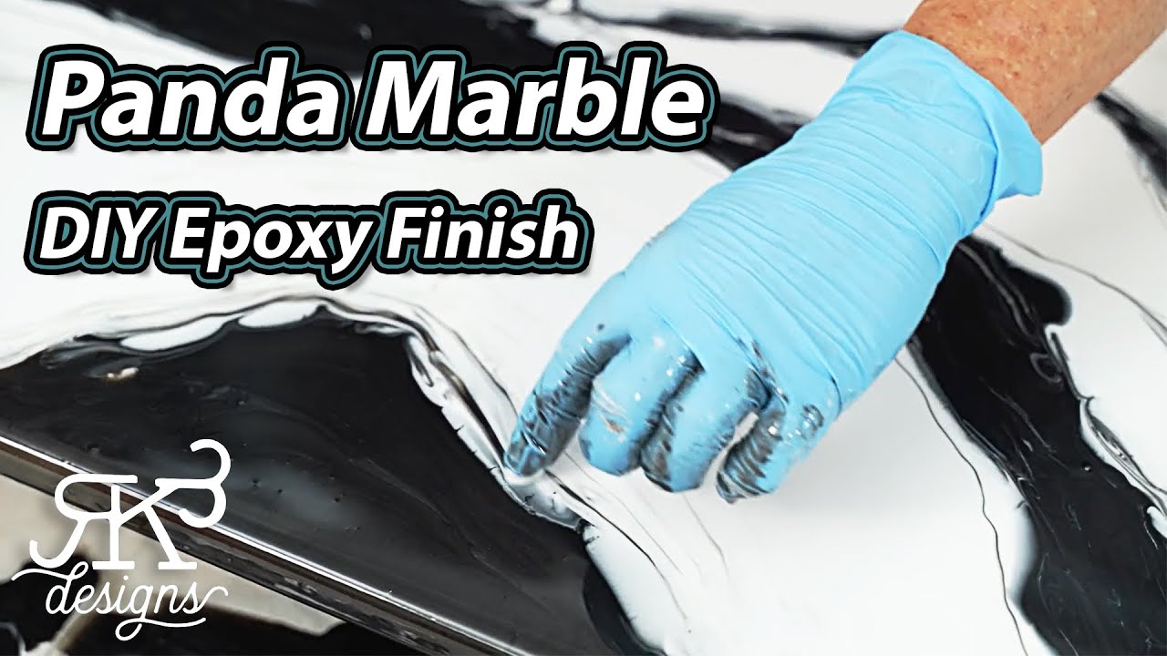 DIY Black and White Epoxy Countertop: Step-by-Step Tutorial on how to create a Panda Marble