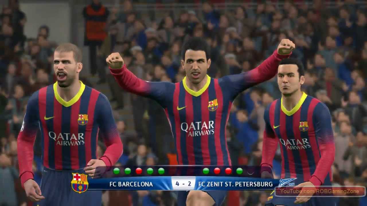 Penalty Shootout FC Barcelona vs FC Zenit ST Petersburg - PES 2014 PC Gameplay !