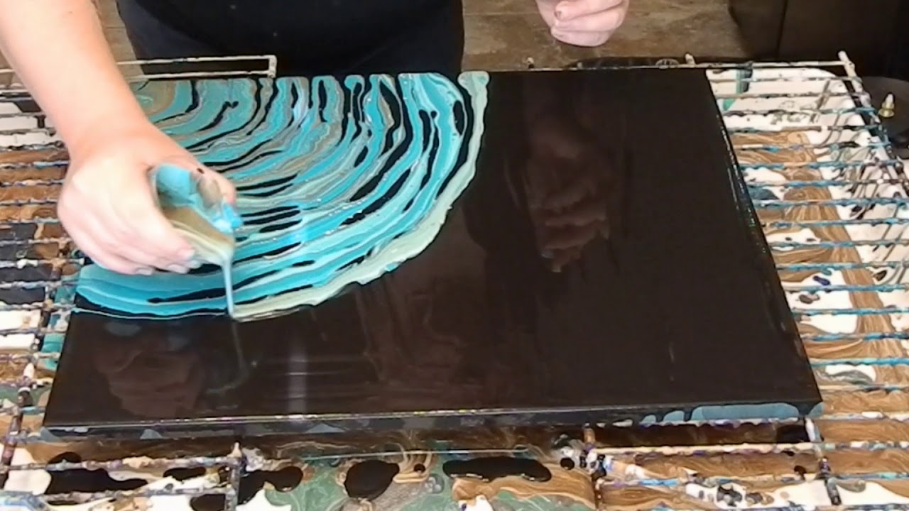 (26) Geode Style Acrylic Dirty Pour on Negative Space