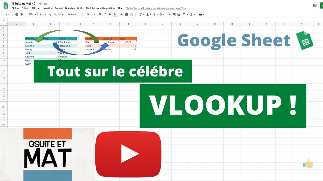 Ep 004 Google Sheet : VLOOKUP