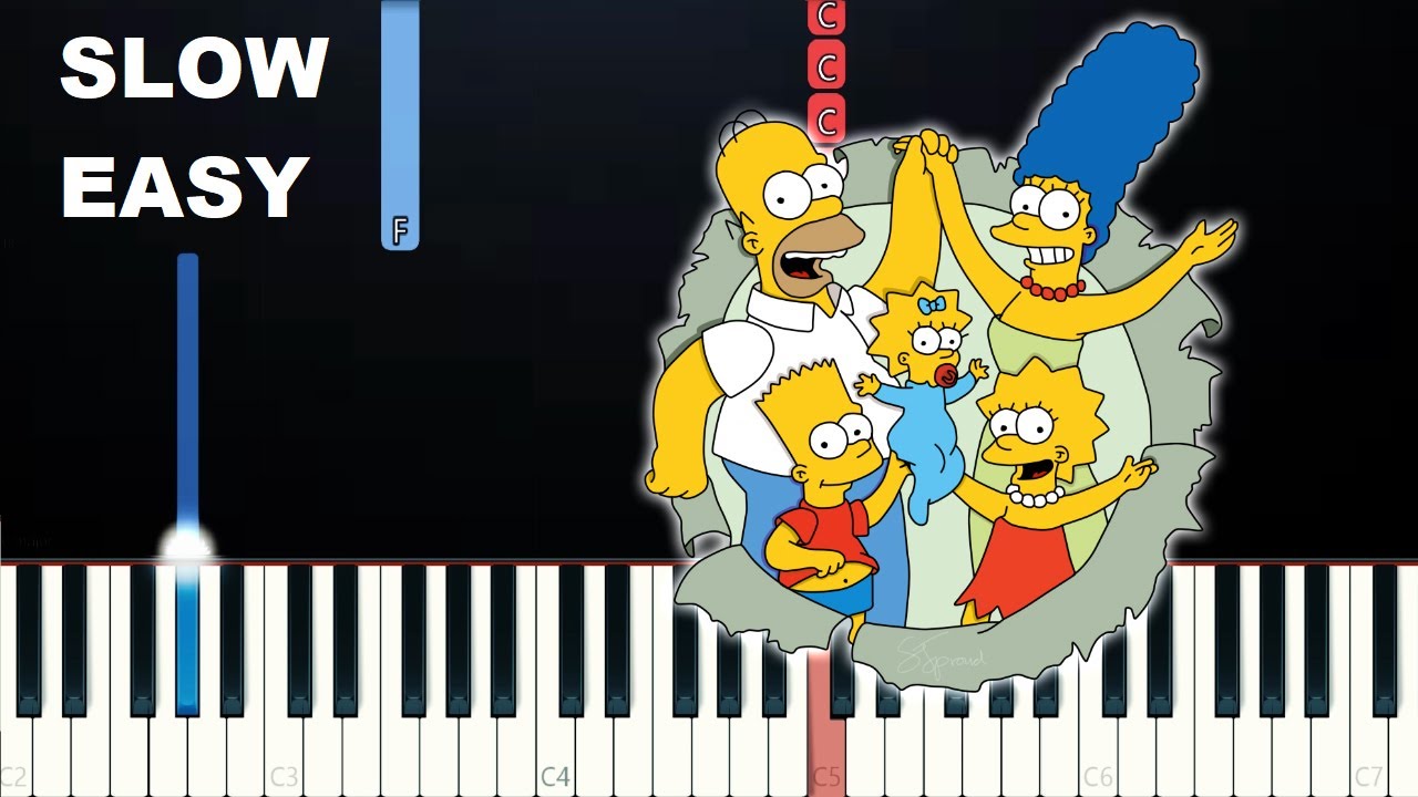 The Simpsons Theme (SLOW EASY PIANO TUTORIAL)