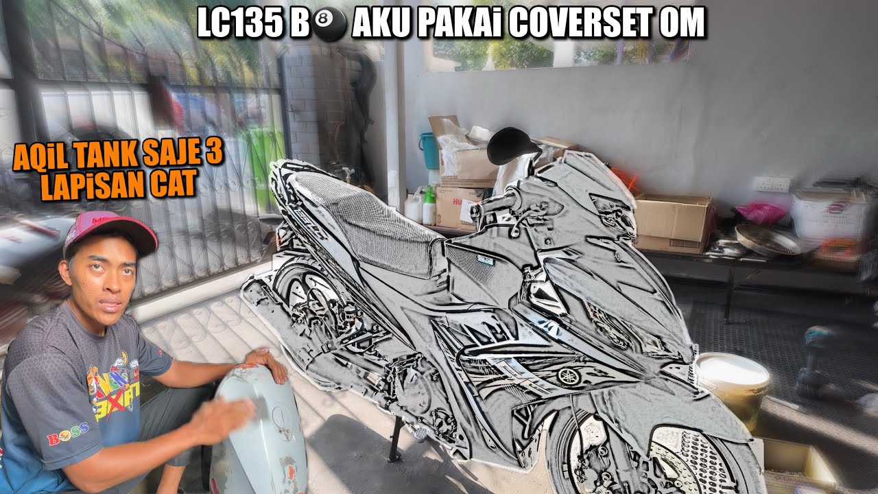 LC135b🎱 TUKAR WARNA! | Aqil Barai repaint TANK TERUKK!