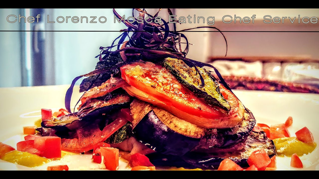 VideoRicetta Chef Lorenzo Mosca "Eating Chef Service" CAPRESE SCOMPOSTA  DI MELANZANE E ZUCCHINE
