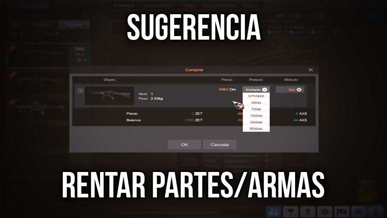[SUGERENCIA] Rentar partes/armas | Operation 7 LA