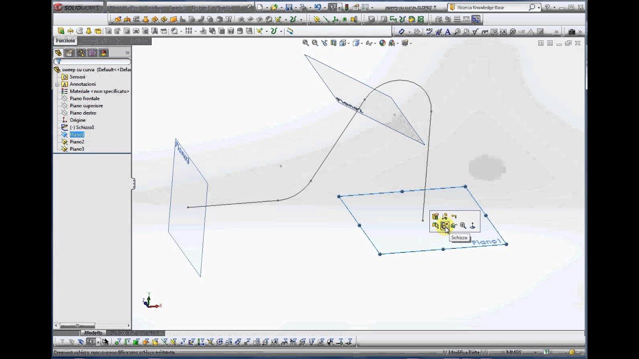 Solidworks 2012_loft su curva