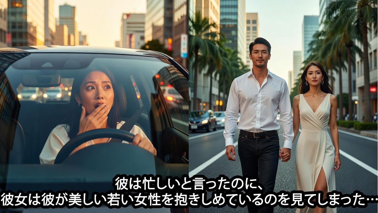 彼は忙しいと言ったが、彼女は彼が美しい若い女性を腕に抱いているのを見た…