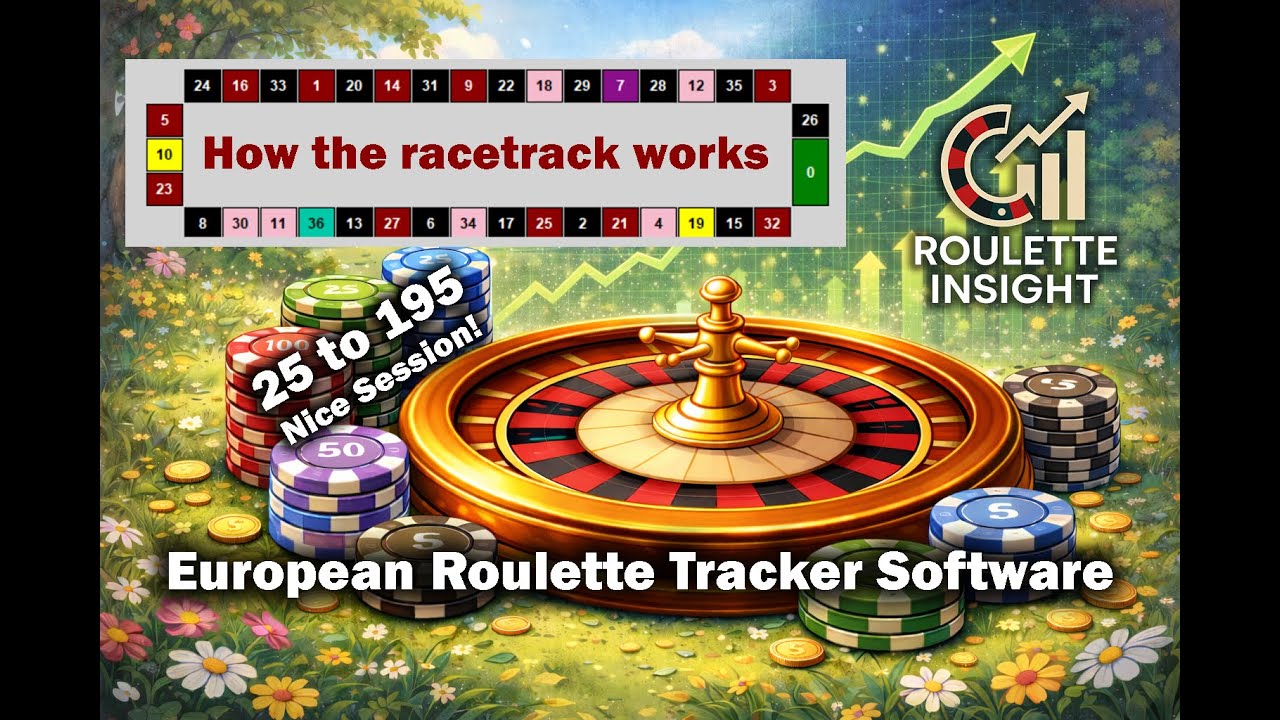 A slow and steady roulette session with racetrack analysis (25 → 195)