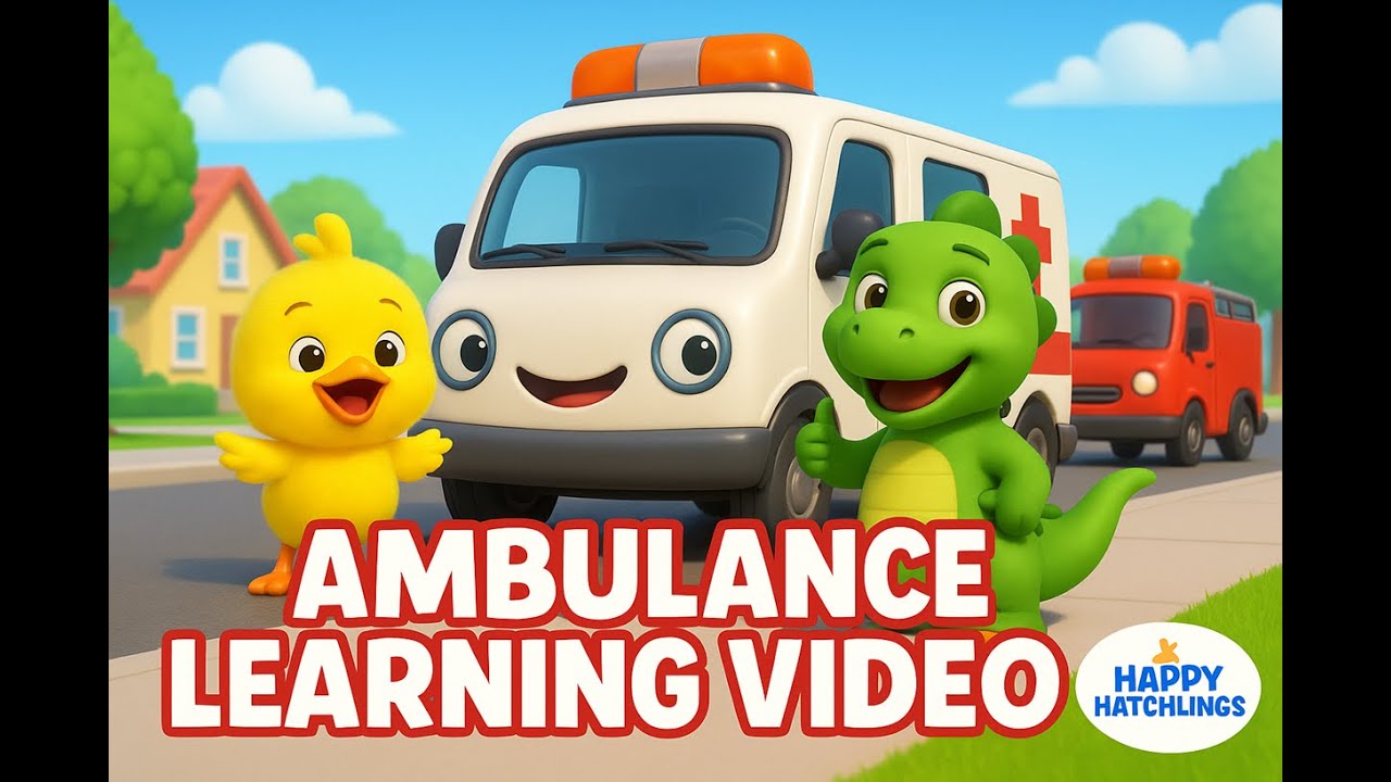 AMBULANCE LEARNING VIDEO 🚑 | Learn with Chiki & Rex | Happy Hatchlings