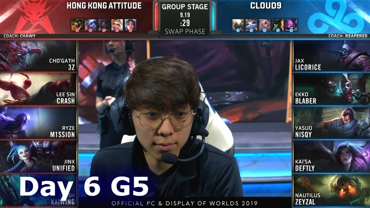 HKA vs C9 | Day 6 S9 LoL Worlds 2019 Group Stage | HK Attitude vs Cloud 9