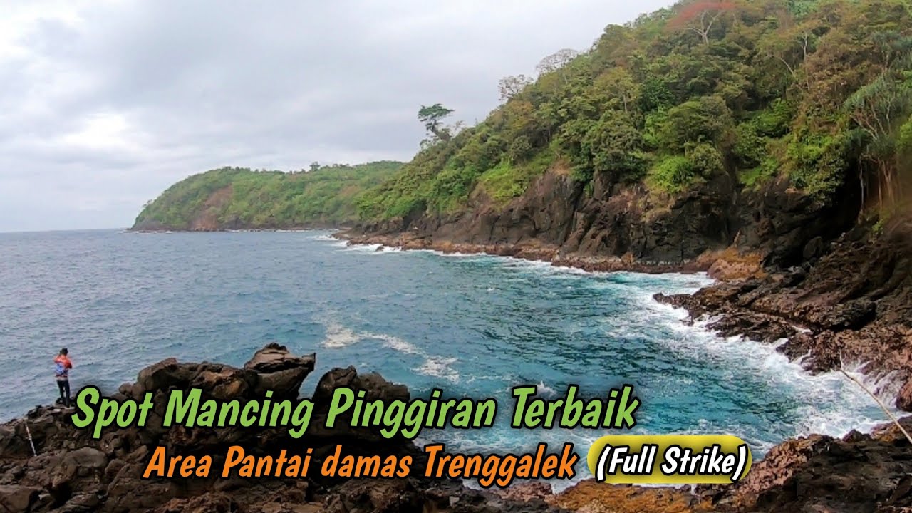 Mancing pinggiran tepat di sarang ikan karang || spot pantai damas trenggalek