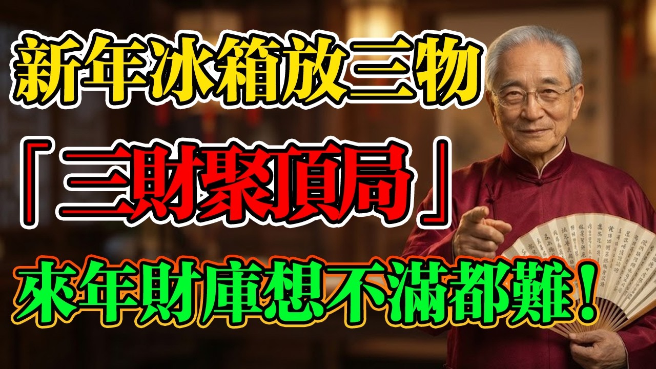 南懷瑾：新年冰箱放三物，布「三財聚頂局」，相當於請了8個財神爺！來年財富擋不住，窮命也能變富命！#致富天機 #風水秘訣 #財神爺 #冰箱 #運勢反轉 #南懷瑾 #風水 #改命 #除夕 #聚財