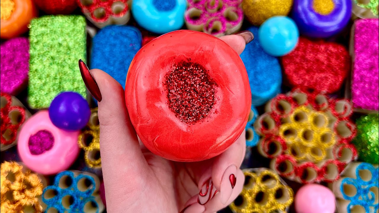 ASMR crushing soap boxes with foam 🌈  Cutting soap cubes 🌈 Clay cracking light plasticine 🌈