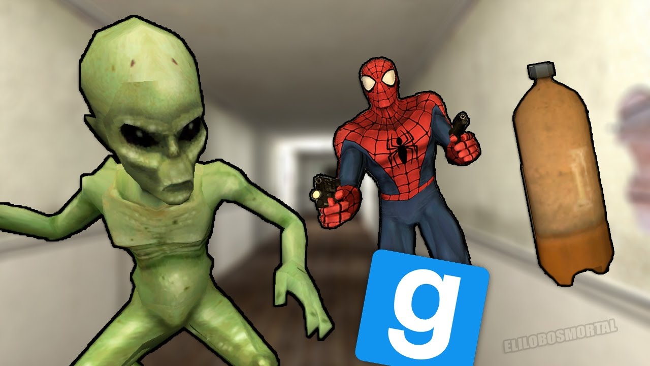 MARCIANO VS BOTELLA & Spiderman Robando! en GMOD Prop Hunt *Mapa Random* con Amigos!