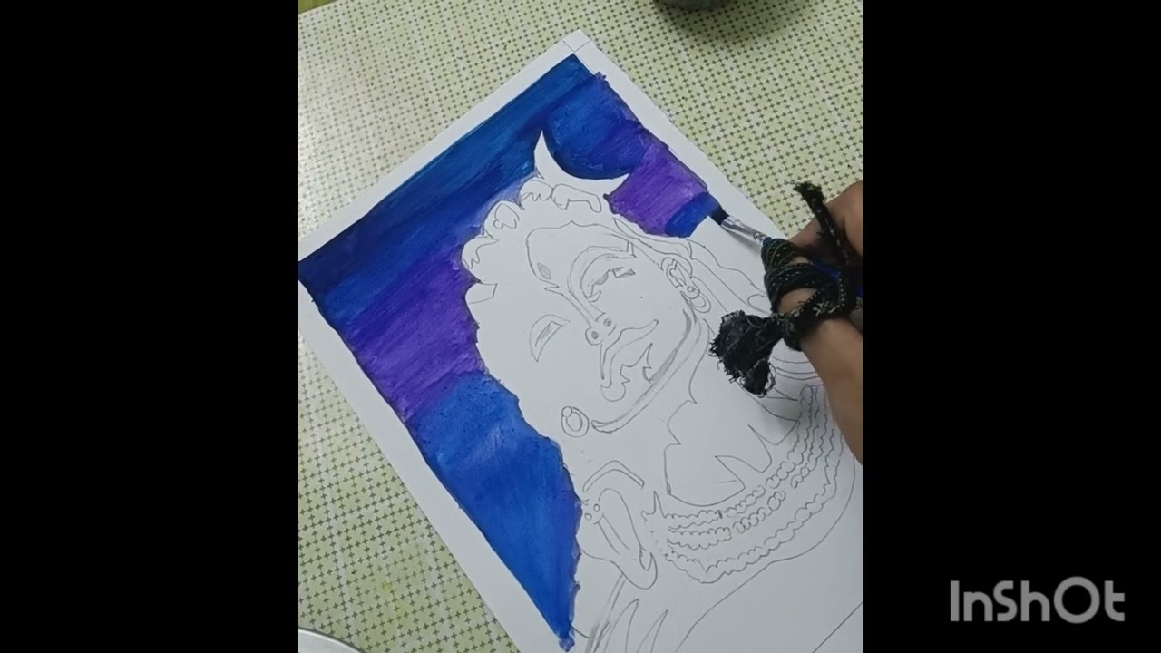 How to draw and paint Adiyogi Maharaj | Poster colour Painting | #mahakal #mahadev #adiyogi #art 