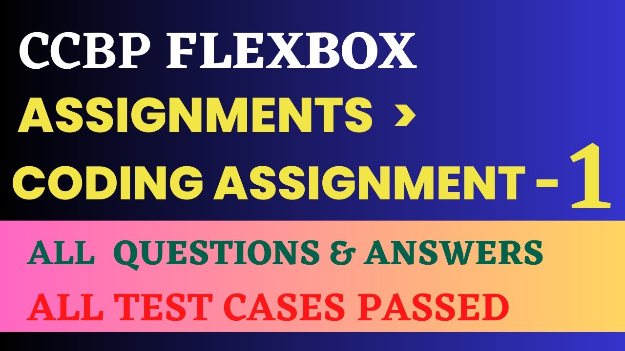 Assignments | Coding Assignment 1 | FLEXBOX | NxtWave | CCBP 4.0