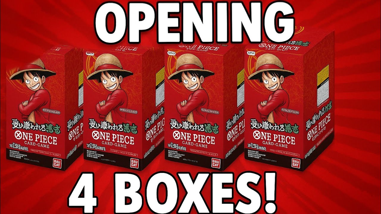 One Piece cards OP13 opening!! 4 boxes for a red manga card!?