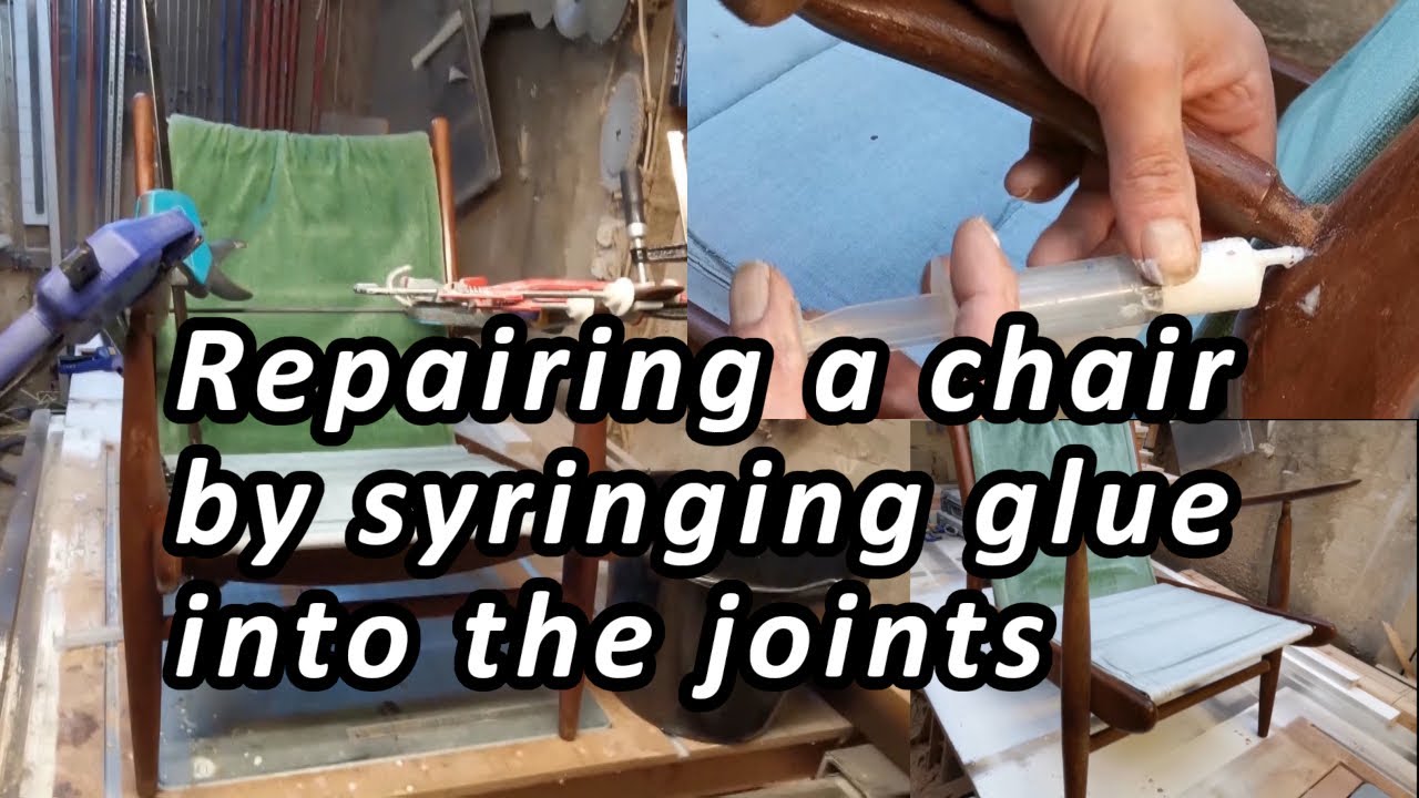 Repairing a wooden chair by syringing glue into the loose joints