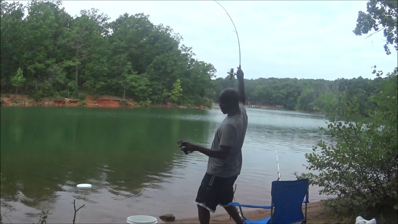 Bank fishing Lake Hartwell