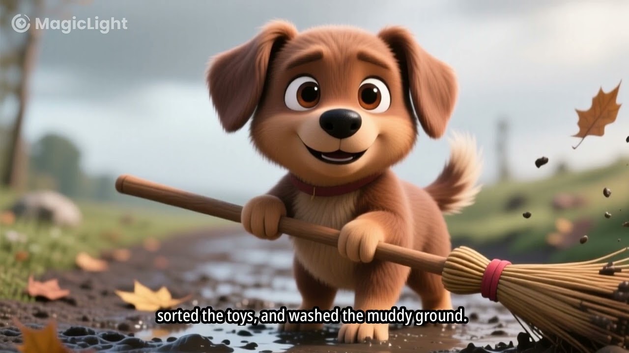 POPPY THE PUPPY WHO LOVES CLEANING 🧹🧼