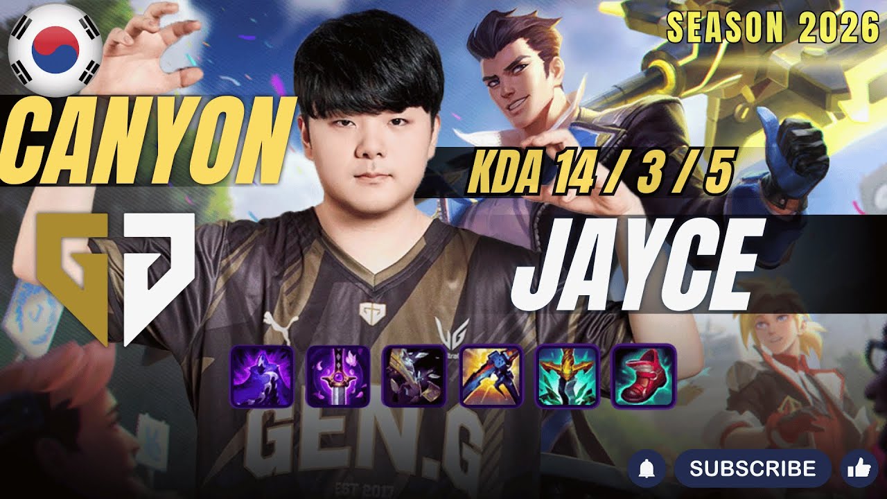 GEN Canyon JAYCE vs VI Jungle - Patch 26.2 KR Ranked | lolrec