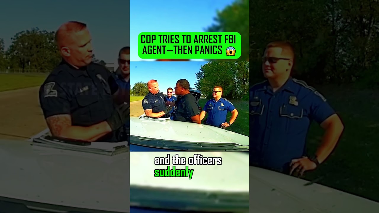 COP TRIES TO ARREST FBI AGENT&mdash;THEN PANICS 😱 #cops