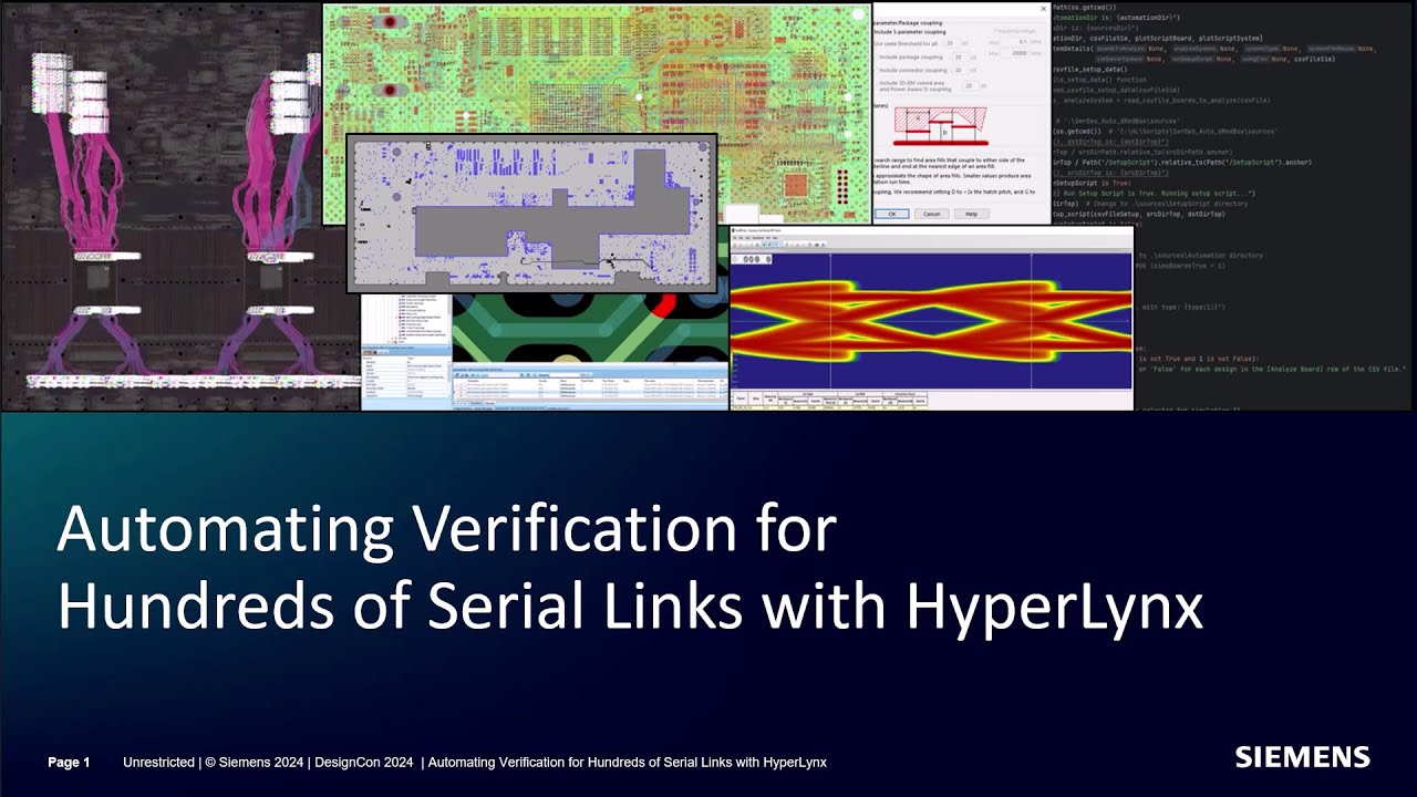 Automating verification for hundreds of serial links with HyperLynx