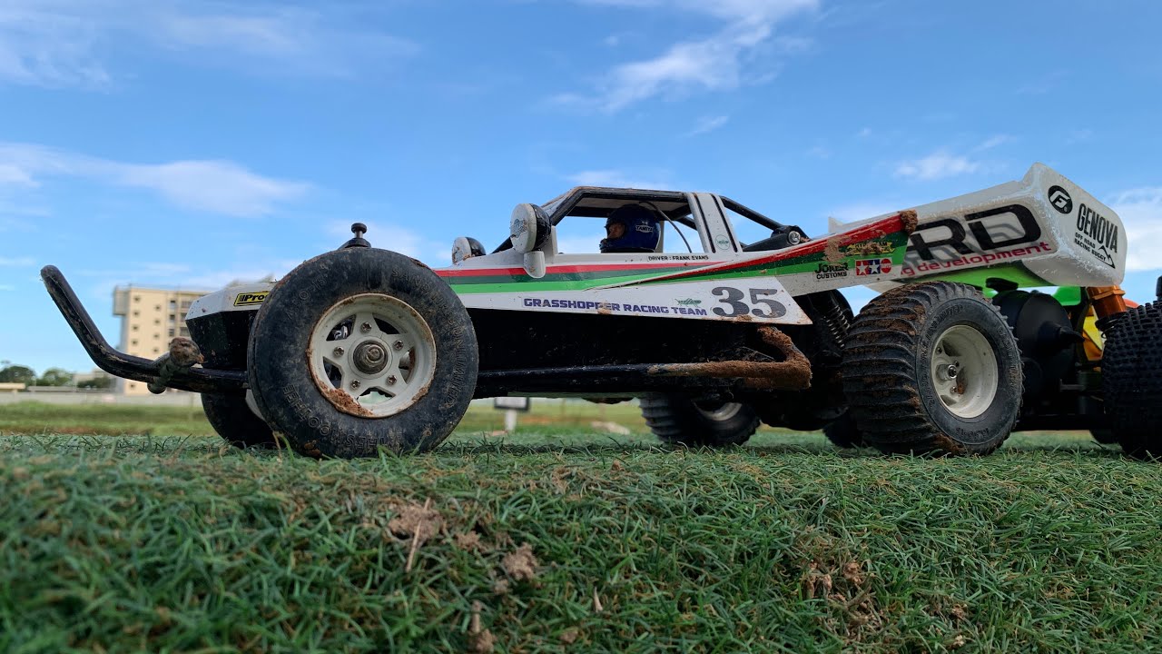 Tamiya Grasshopper Dirt Track RC Fun with Timed Laps