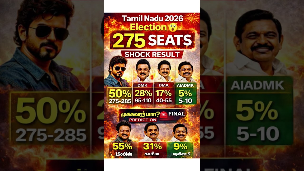 Tamil Nadu 2026 SHOCK RESULT 😱 | TVK Tsunami? DMK Collapse? | India opinion poll#tamilnaduelection