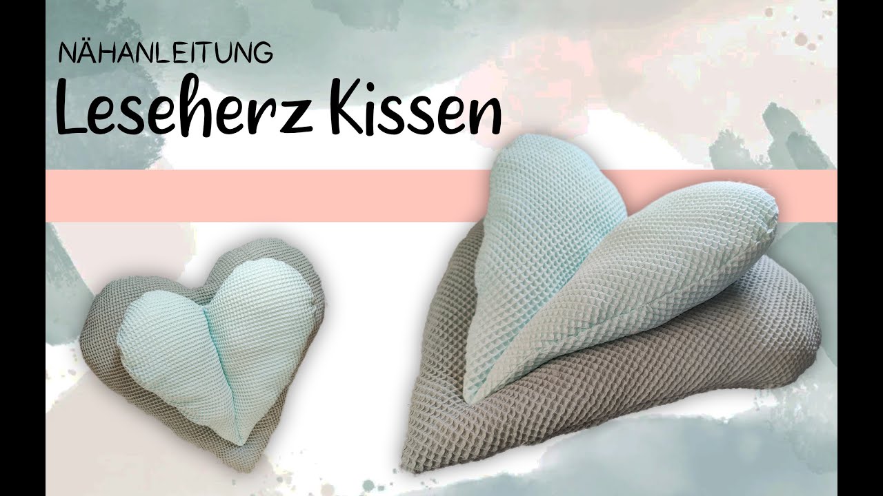 Leseherz Kissen nähen | Last-Minute Geschenkidee | Nähen für Anfänger | kostenloses Schnittmuster