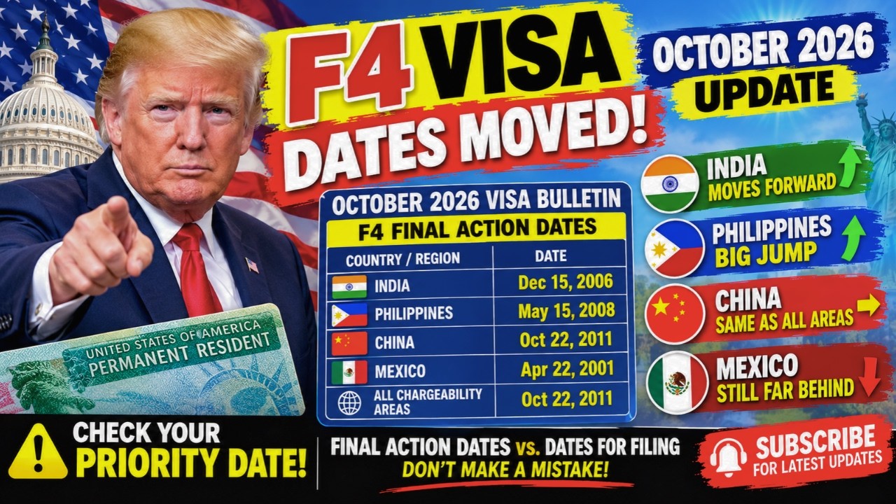 F4 VISA DATES MOVED! 🚨 October 2026 Visa Bulletin | India, Philippines, Mexico & China
