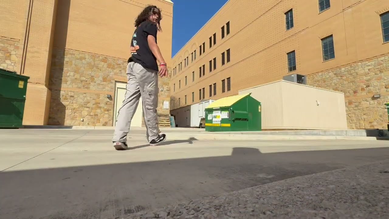 Street skating in a university