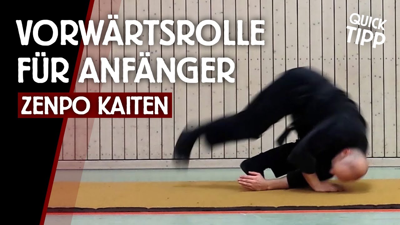 Vorwärtsrolle ZENPO KAITEN RYOTE als Anfänger lernen - Fallschule aus Kampfkunst Ninjutsu