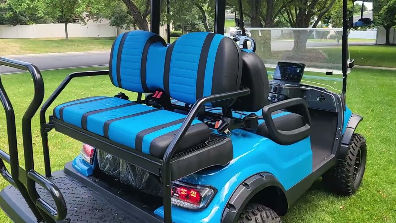 2024 ICON EV Electric- Blue 4 pass Sealed AGM Batteriews LED USB Dash Controls with 2-tone Seats