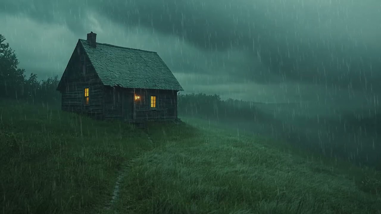 Rain Around a Quiet Hill Cottage | Natural White Noise for Better Sleep