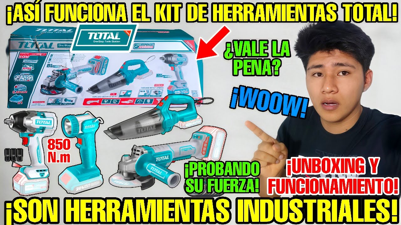 😯UNBOXING Y PRUEBA DE HERRAMIENTAS INDUSTRIALES TOTAL &iexcl;AMOLADORA, LLAVE DE IMPACTO Y ASPIRADORA!