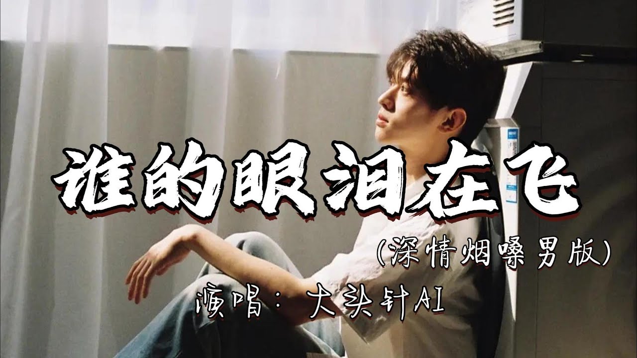大头针AI - 谁的眼泪在飞（深情烟嗓男版）『谁的眼泪在飞 是不是流星的眼泪 变成了世界上 每一颗不快乐的心。』『动态歌词MV』#翻唱 #经典老歌 #必听热门歌曲