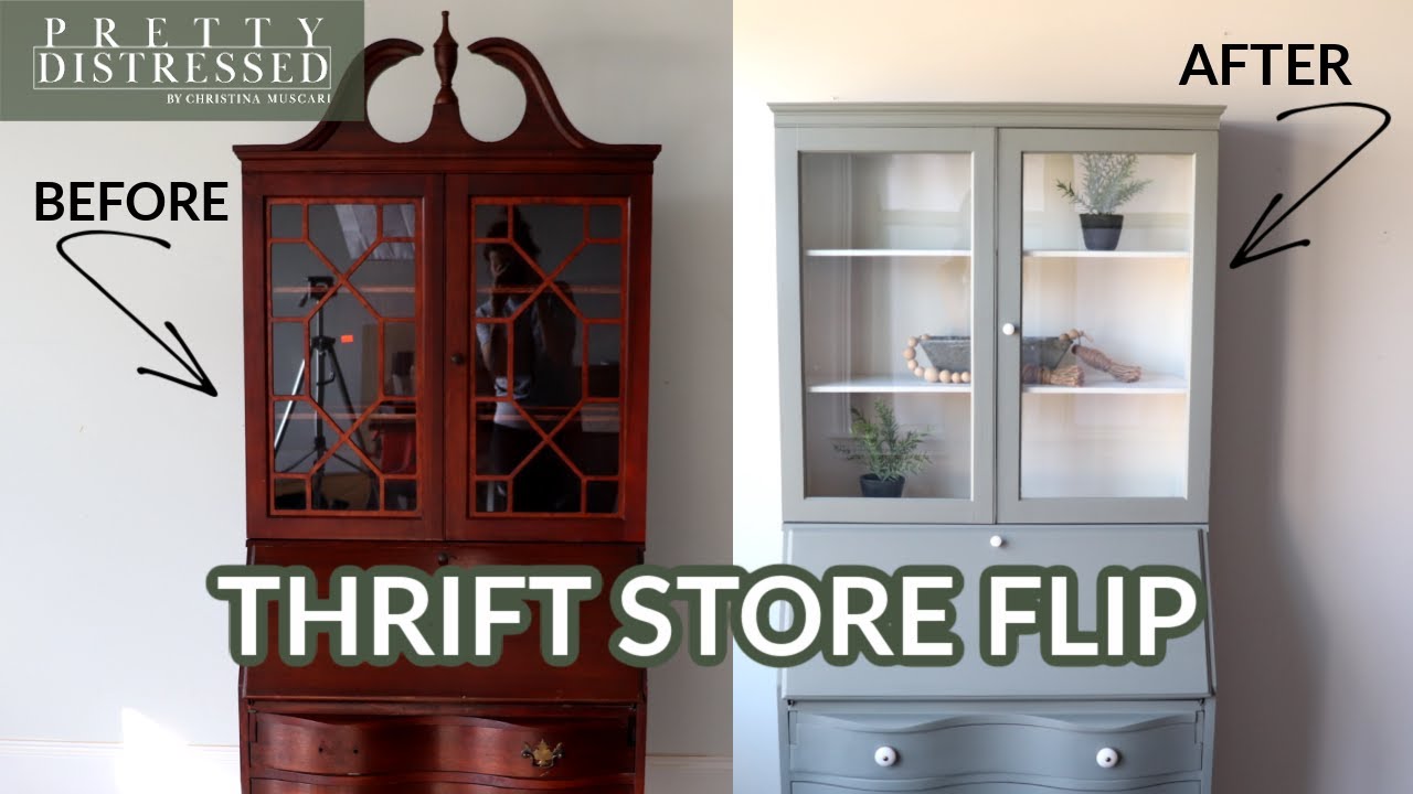 Thrift Flip Furniture | Secretary Hutch Dresser Makeover