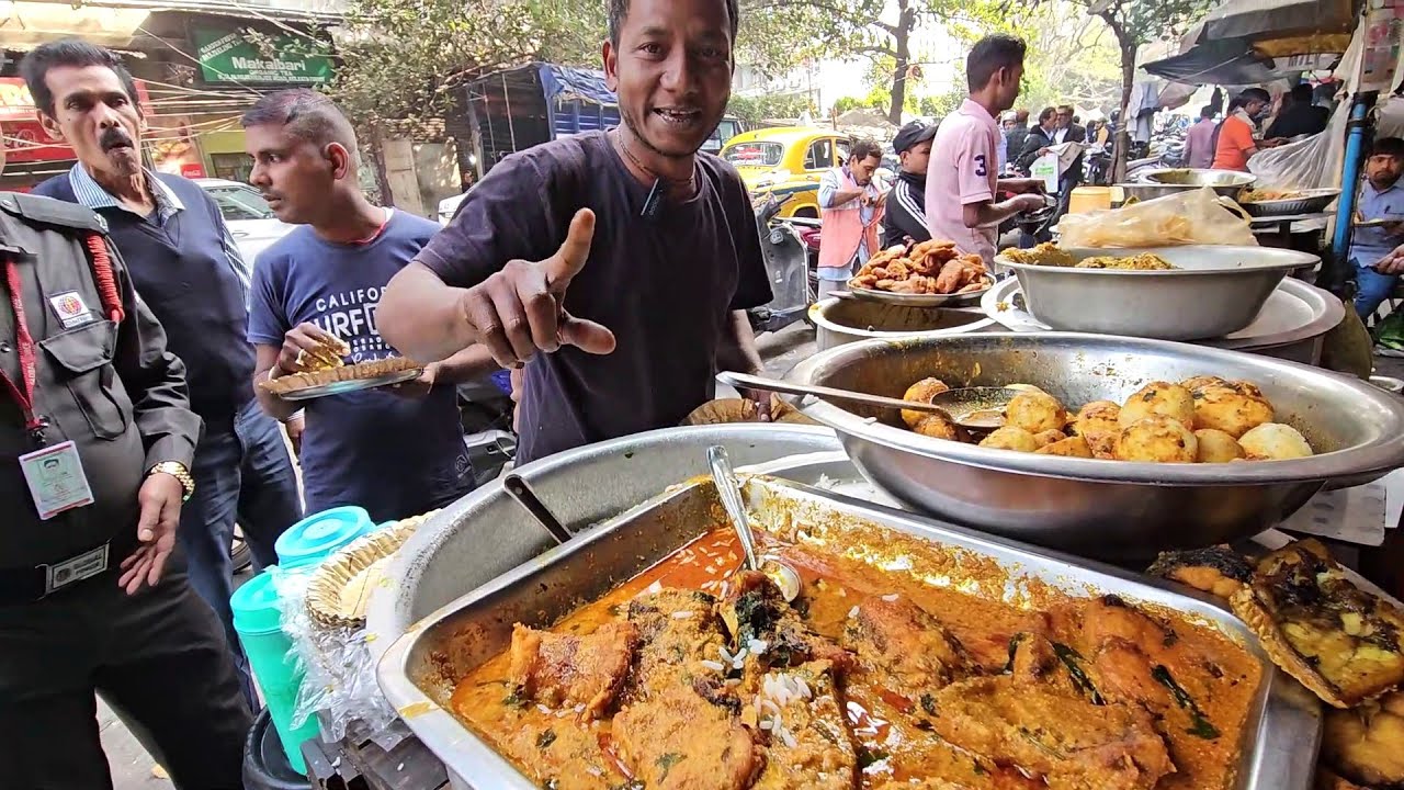 Honest Man Uttam Da Selling Cheapest Rice Plate | Kolkata Street Food | Only 30 Rs/ Thali