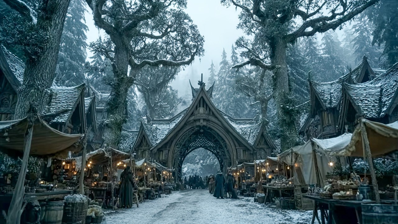 The Iced Grotto of Hollowpeak Forest | Medieval Celtic Winter Ambience for Relaxation & Deep