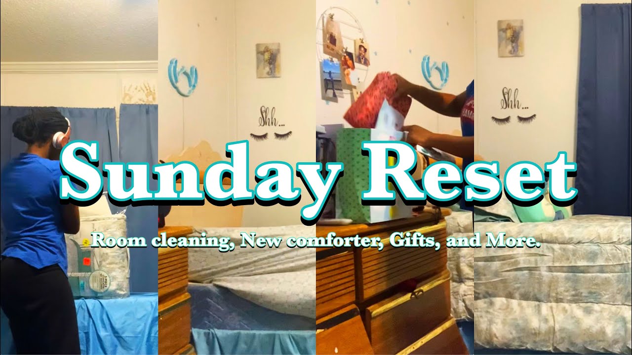 Sunday Reset || room cleaning, new comforter, and fresh pjs.