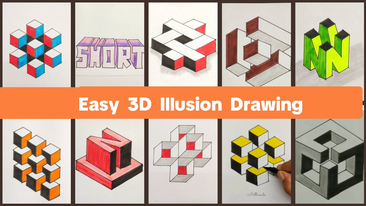 Easy 3D Drawing on Graph/Grid Paper 😍 #graphpaperart #3d #3dillusiondrawing