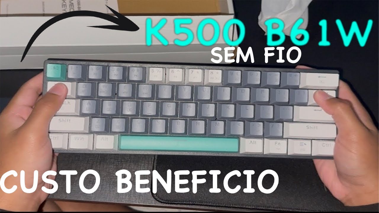 Melhor Teclado Mecânico Sem Fio Barato 60% do AliExpress - Machenike K500 B61W ( Troquei Keycaps )