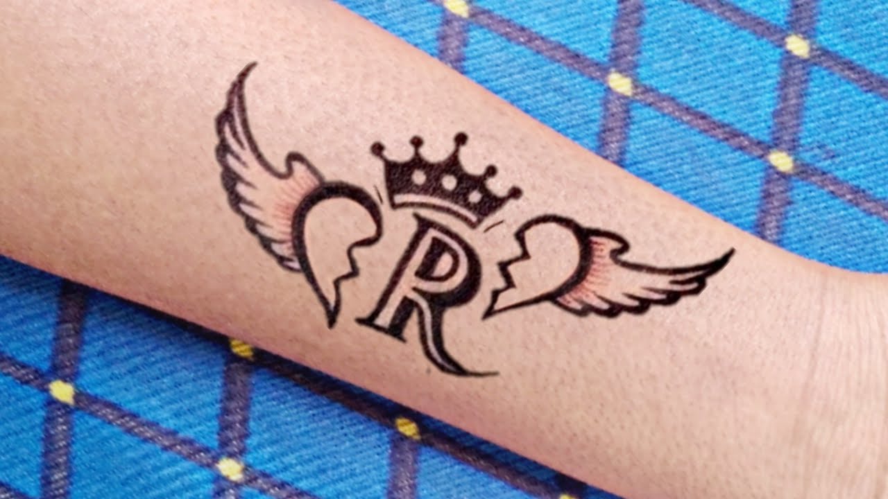 R Letter Tattoo | How to make | with pen at Home | Very Easy | 🔥 टेटु क्यसे बनाये | #judicialtattoo