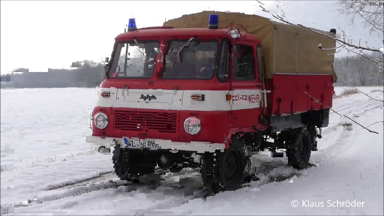 Feuerwehr Robur Lo im Schnee