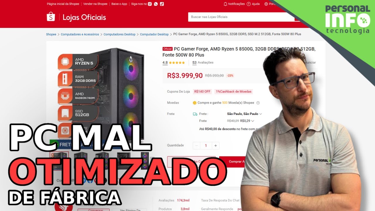 Esse PC de R$ 4.000 parecia bom… até chegar na bancada