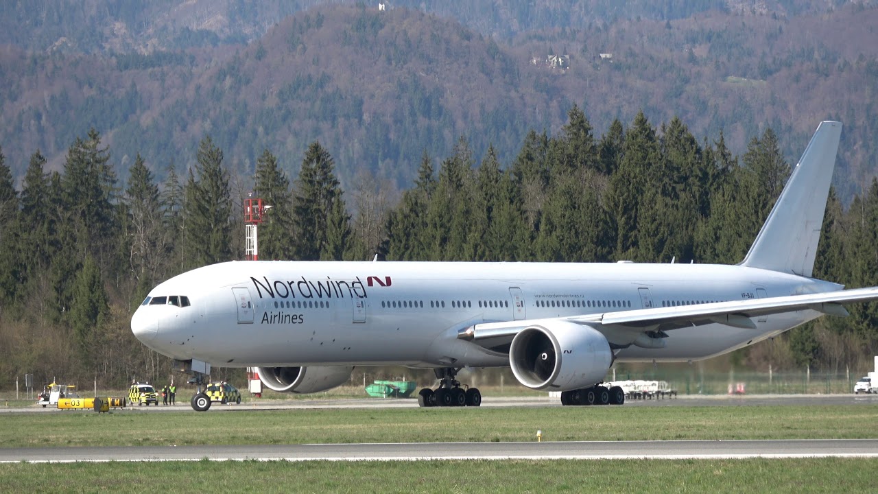 4K ✈ Nordwind Airlines Boeing 777-35E(ER) @ Brnik Airport ✈