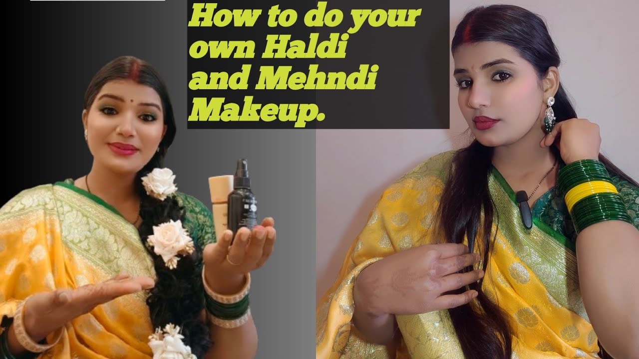 Haldi Mehandi Function pe Khud se makeup karna Sikhe Step by Step#makeuptutorial #haldimakeup 
